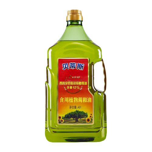 贝蒂斯新品橄榄葵花调和油4000ml含12%特级初榨橄榄油食用植物油